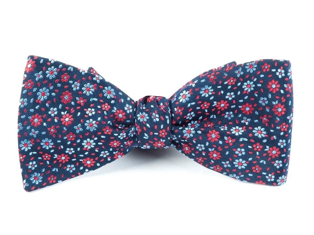 Navy Milligan Flowers Bow Tie