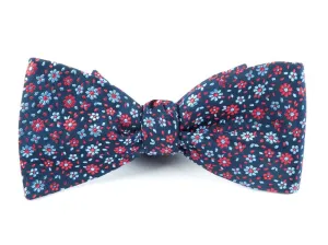 Navy Milligan Flowers Bow Tie