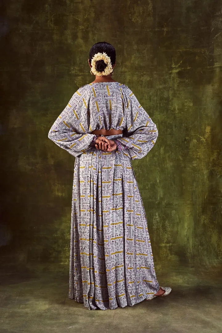 Neck Top With Wide Leg Pleated Pants