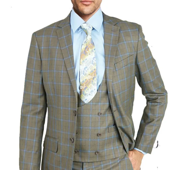 Olive - Blue Pattern