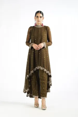 Olive Green Pant Kurta Set