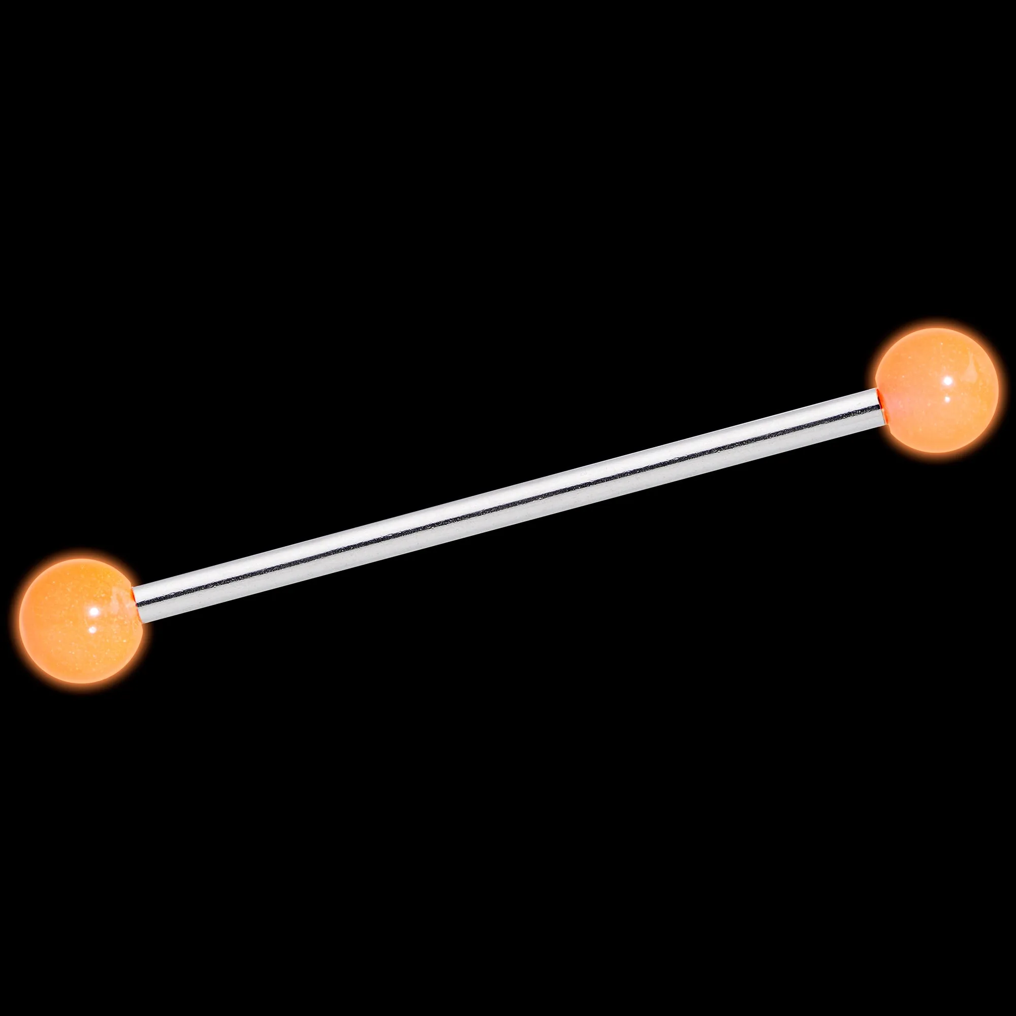 Orange Glow in the Dark Industrial Barbell 35mm
