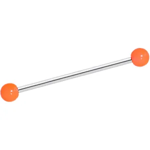 Orange Glow in the Dark Industrial Barbell 35mm