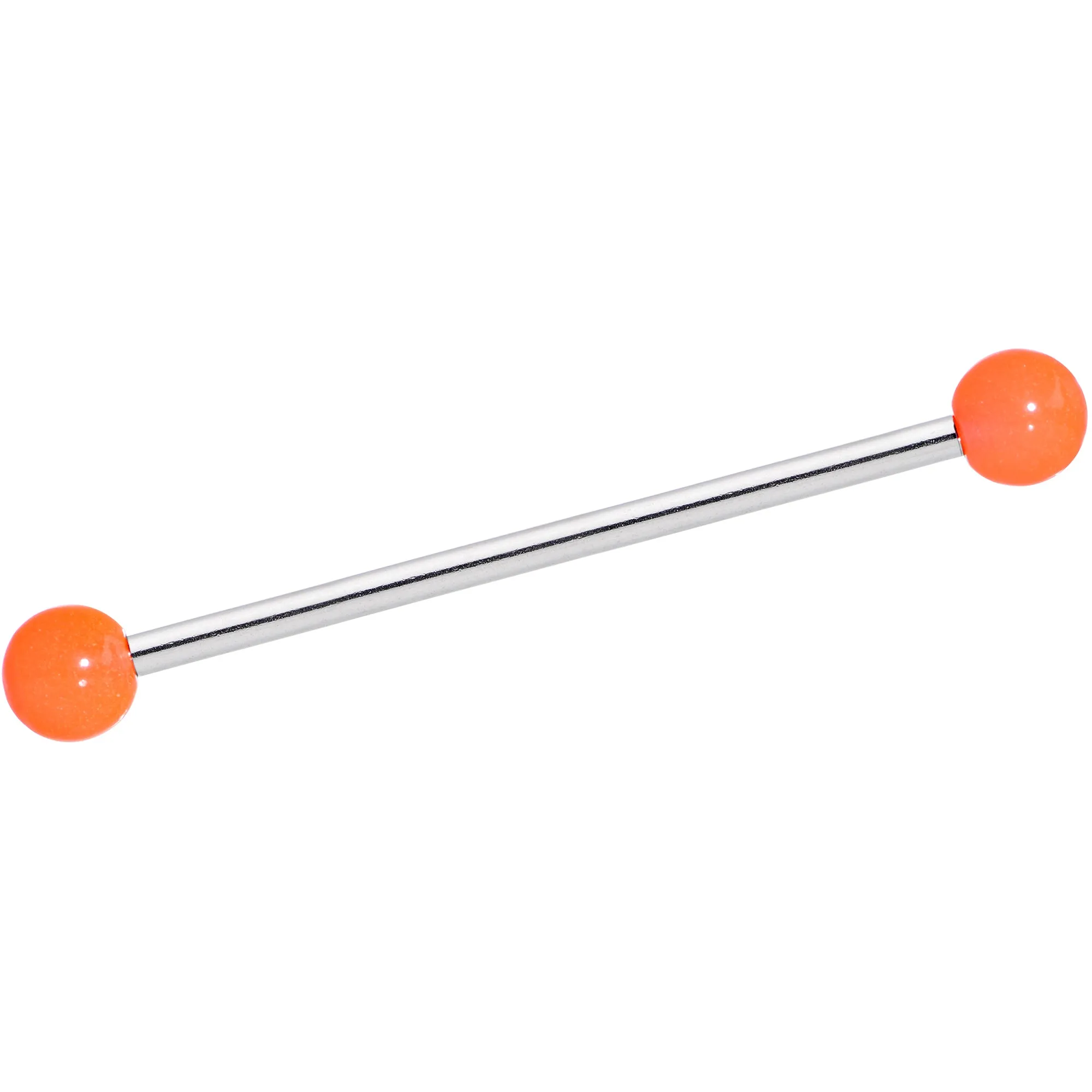 Orange Glow in the Dark Industrial Barbell 35mm