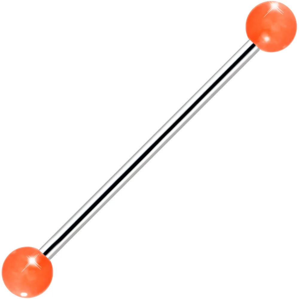 Orange Glow in the Dark Industrial Barbell 35mm