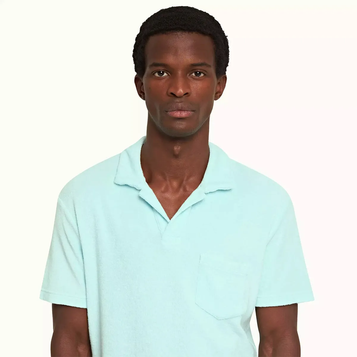 Orlebar Brown - Terry Towelling Polo in Clear Sky