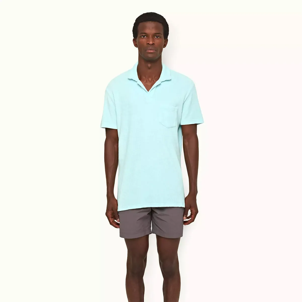 Orlebar Brown - Terry Towelling Polo in Clear Sky