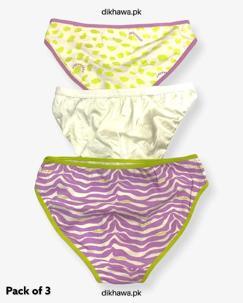 Pack of 2 Imported Stocklot Branded Cotton Lace Panty Stretchable Cotton Thong Panty 2021