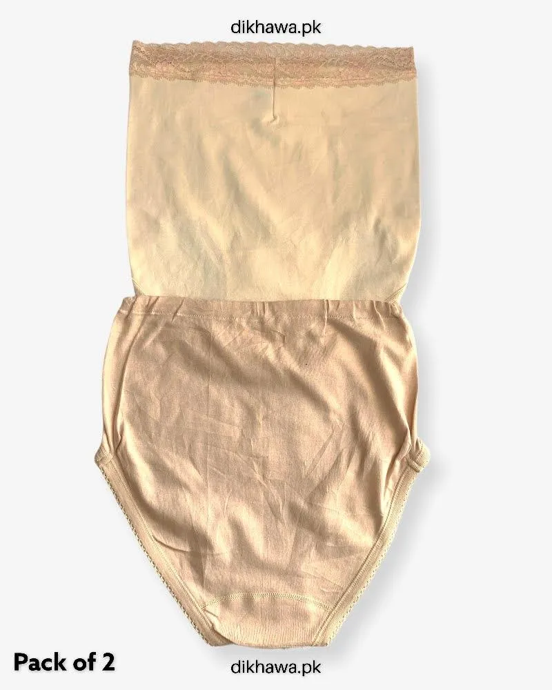 Pack of 2 Imported Stocklot Branded Cotton Panty Stretchable Cotton Lace Panty 2021