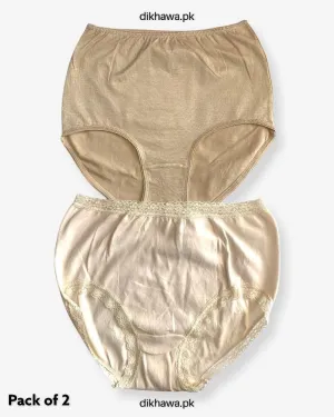 Pack of 2 Imported Stocklot Branded Cotton Panty Stretchable Cotton Lace Panty 2021