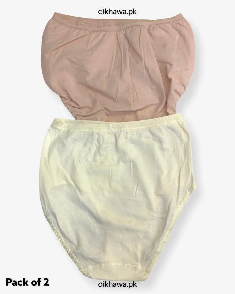 Pack of 2 Imported Stocklot Branded Cotton Panty Stretchable Cotton Lace Panty 2021