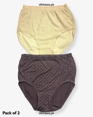 Pack of 2 Imported Stocklot Branded Cotton Panty Stretchable Cotton Lace Panty 2021