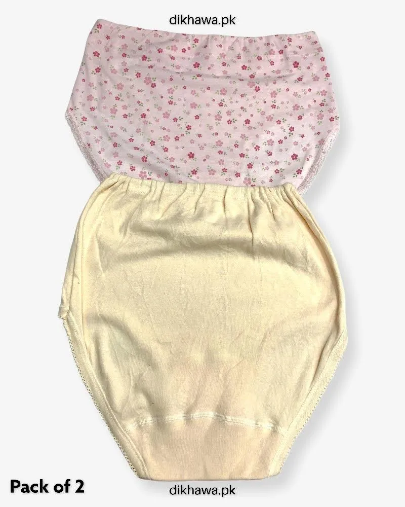 Pack of 2 Imported Stocklot Branded Cotton Panty Stretchable Cotton Lace Panty 2021