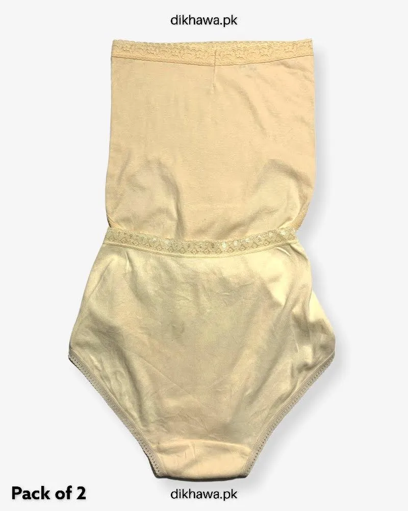 Pack of 2 Imported Stocklot Branded Cotton Panty Stretchable Cotton Lace Panty 2021