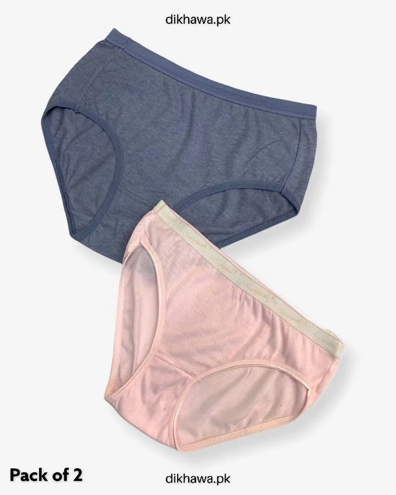 Pack of 2 Imported Stocklot Branded Cotton Panty Stretchable Cotton Lace Panty 2021