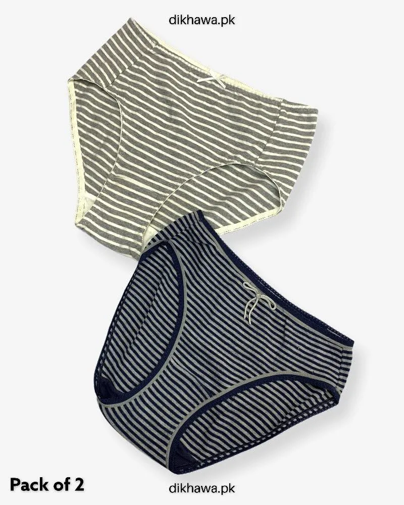 Pack of 2 Imported Stocklot Branded Cotton Panty Stretchable Cotton Lace Panty 2021