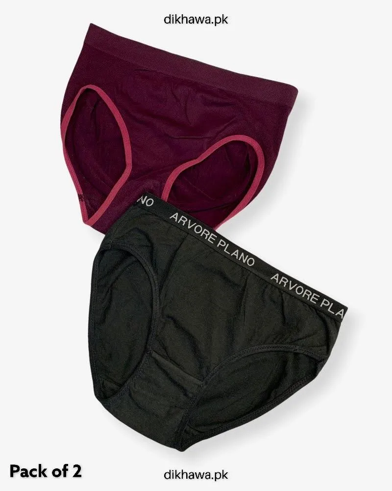 Pack of 2 Imported Stocklot Branded Cotton Panty Stretchable Cotton Lace Panty 2021