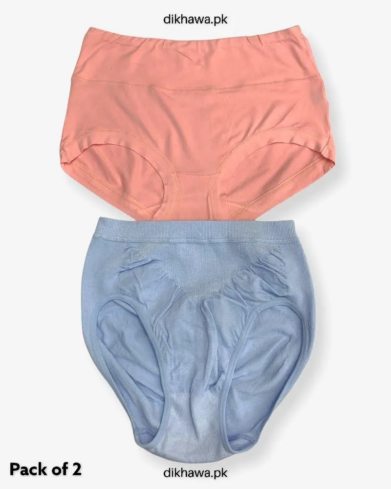 Pack of 2 Imported Stocklot Branded Cotton Panty Stretchable Cotton Lace Panty 2021