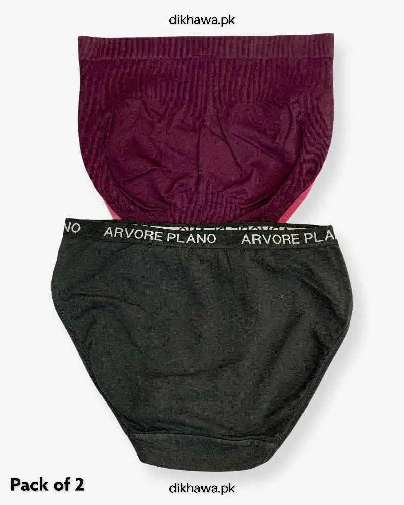 Pack of 2 Imported Stocklot Branded Cotton Panty Stretchable Cotton Lace Panty 2021