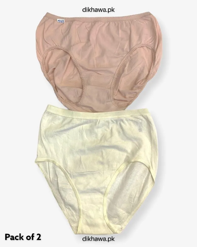 Pack of 2 Imported Stocklot Branded Cotton Panty Stretchable Cotton Lace Panty 2021