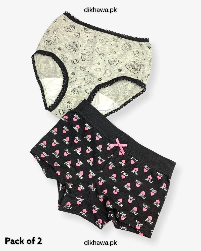 Pack of 2 Imported Stocklot Branded Cotton Panty Stretchable Cotton Lace Panty 2021