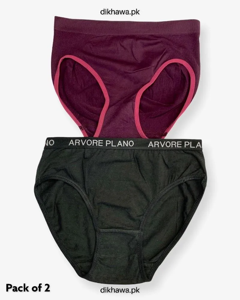 Pack of 2 Imported Stocklot Branded Cotton Panty Stretchable Cotton Lace Panty 2021