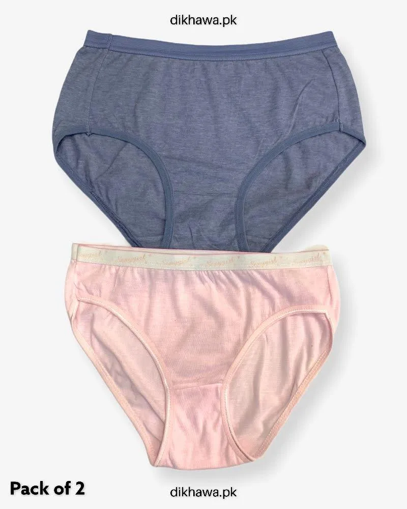 Pack of 2 Imported Stocklot Branded Cotton Panty Stretchable Cotton Lace Panty 2021