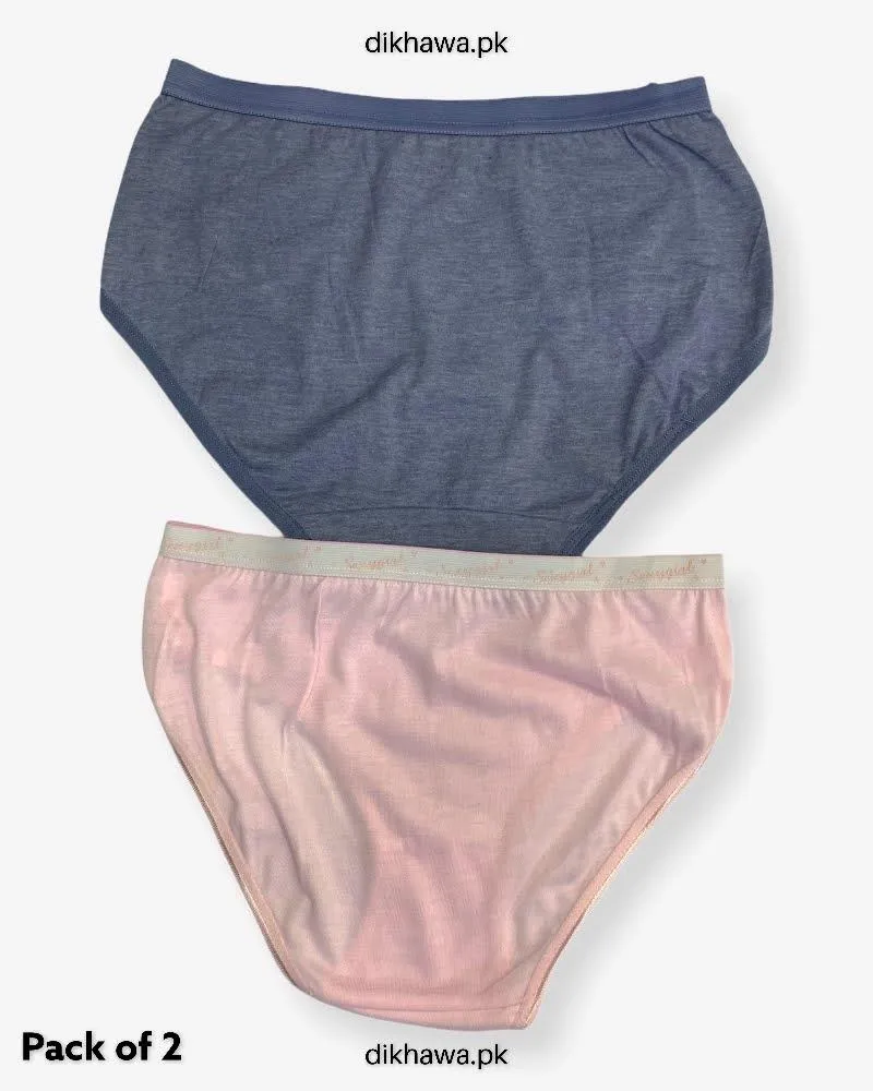Pack of 2 Imported Stocklot Branded Cotton Panty Stretchable Cotton Lace Panty 2021