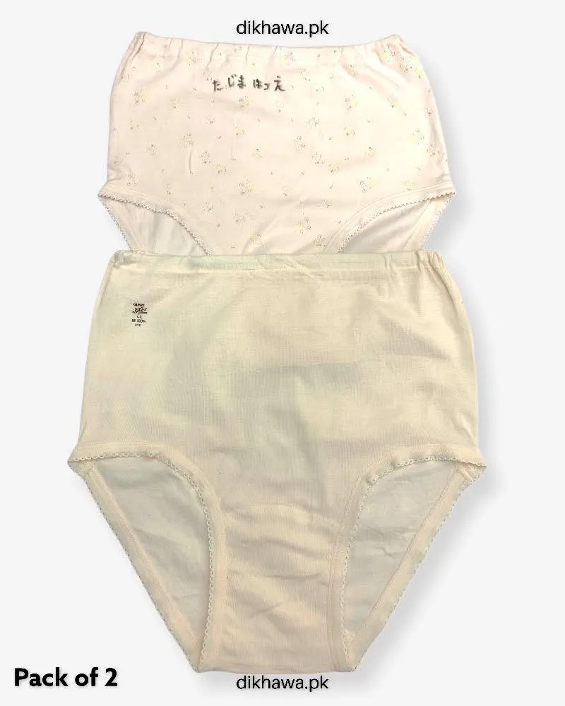 Pack of 2 Imported Stocklot Branded Cotton Panty Stretchable Cotton Panty 2021