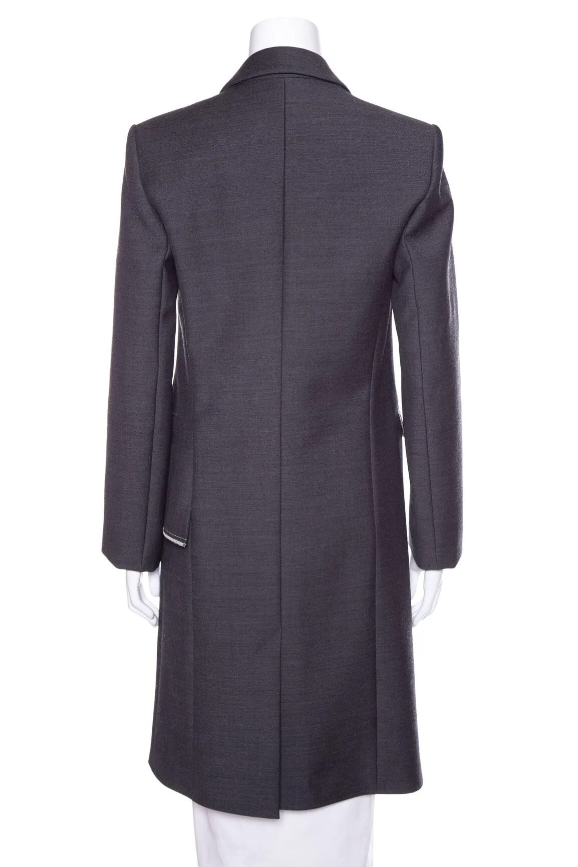 Paco Rabanne Grey Wool Belted Jacket SZ 38