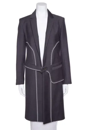 Paco Rabanne Grey Wool Belted Jacket SZ 38