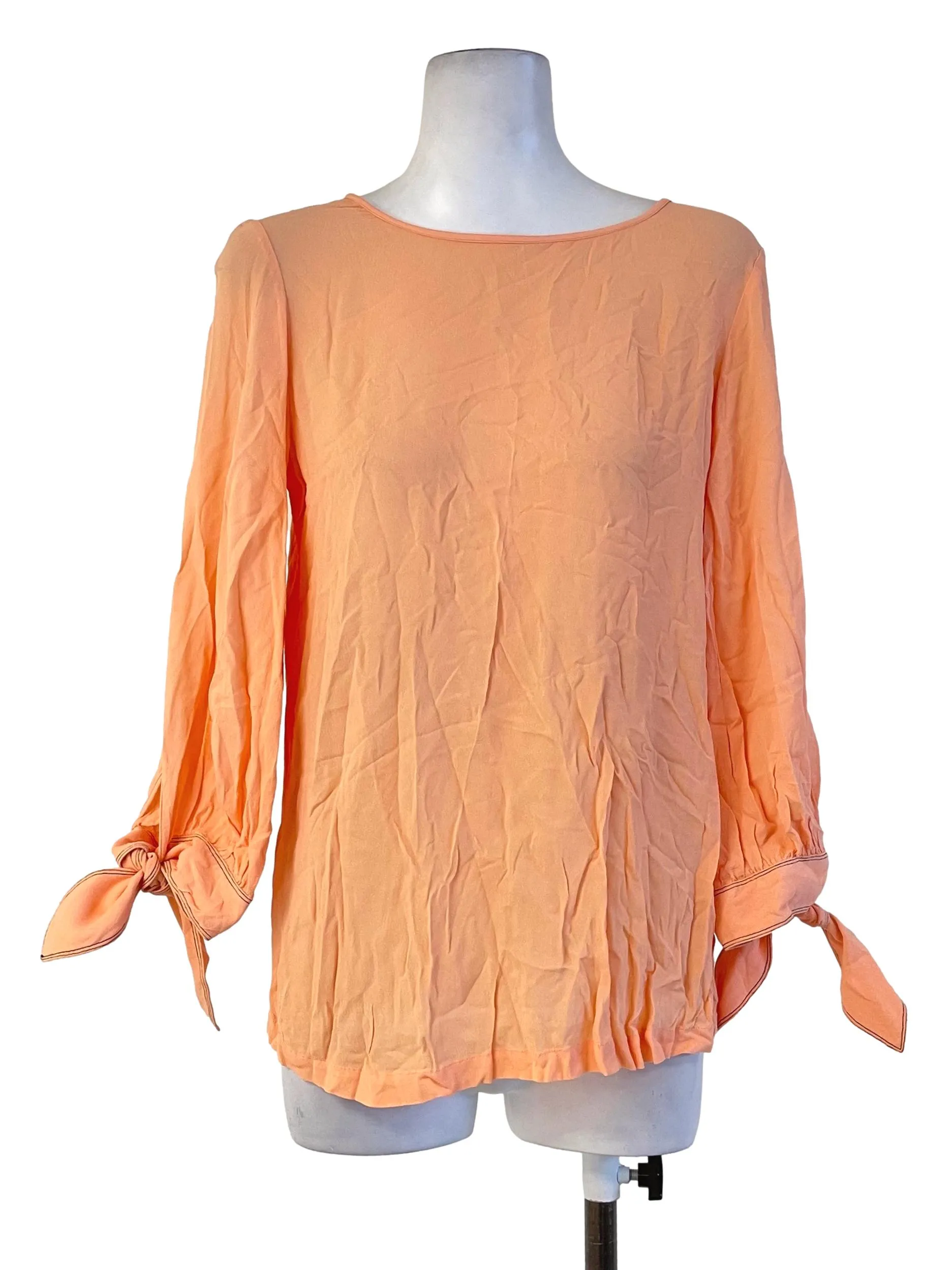 Pastel Orange Tie-Knot Top
