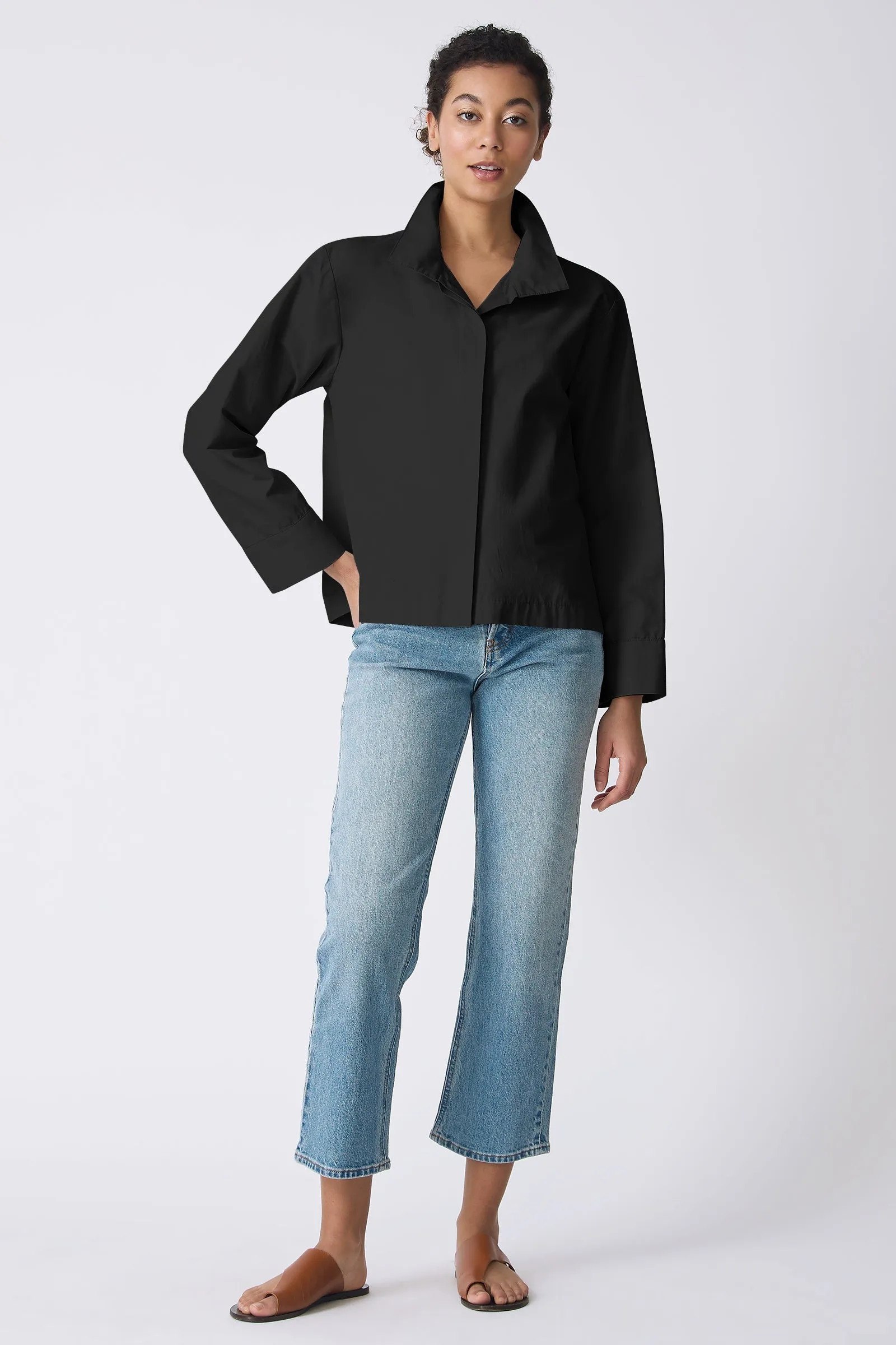 Peggy Shirt Jacket - Black Broadcloth
