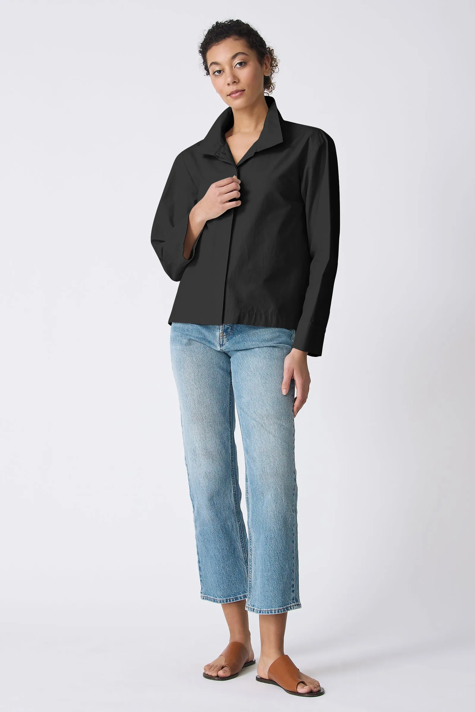 Peggy Shirt Jacket - Black Broadcloth