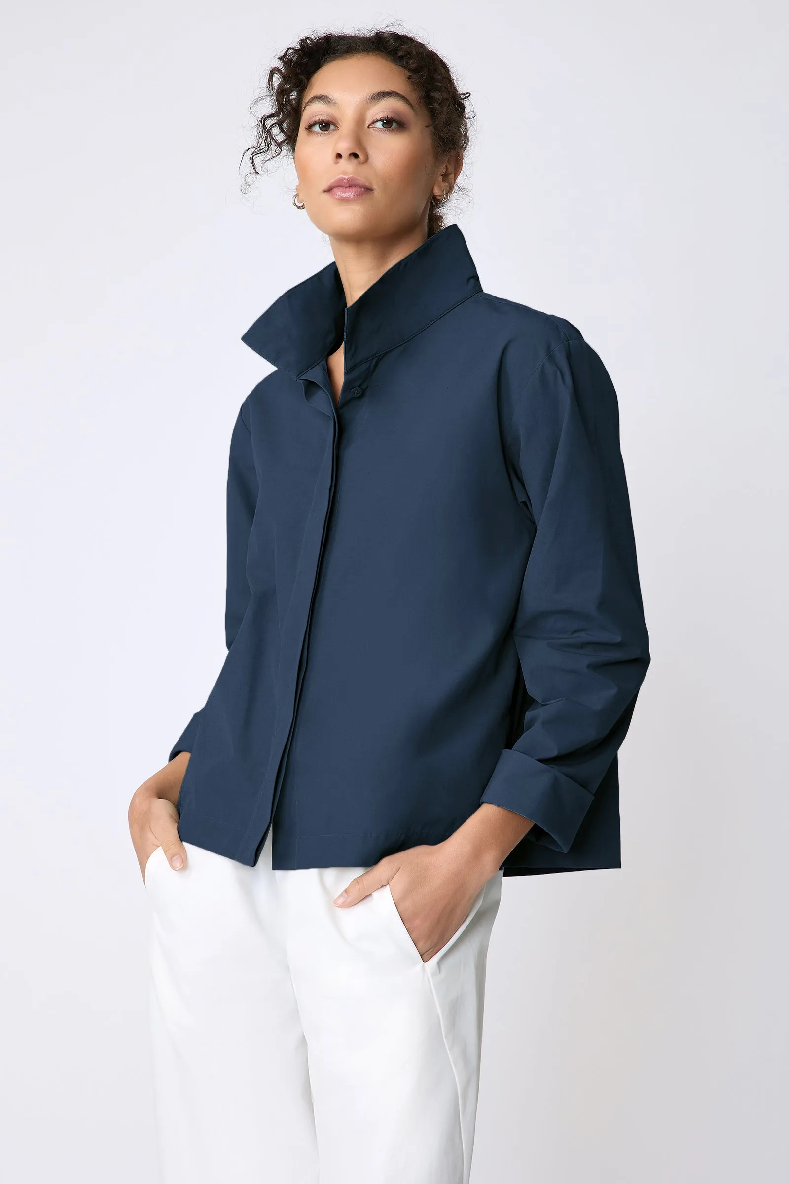 Peggy Shirt Jacket - Summer Navy Broadcloth