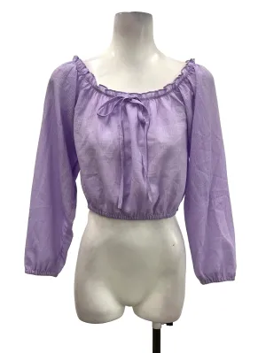 Periwinkle Textured Bow Detail Blouse