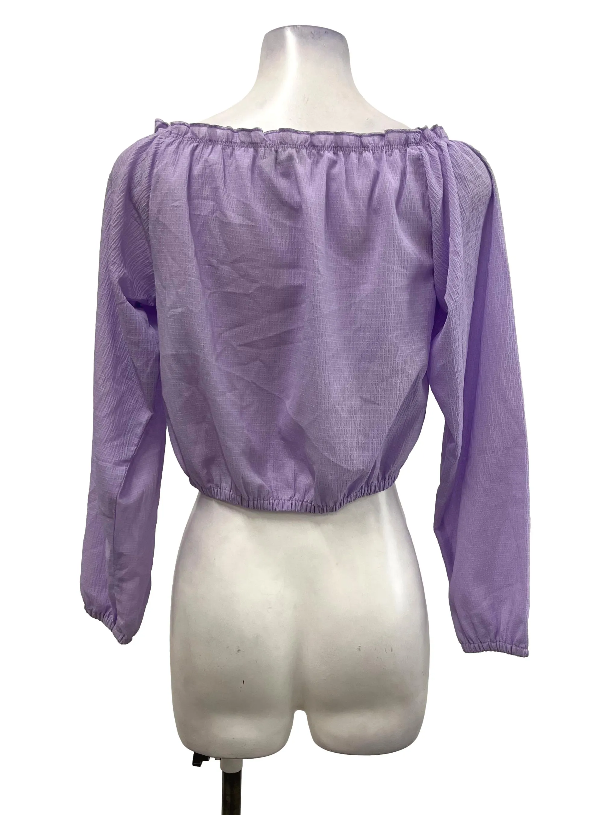 Periwinkle Textured Bow Detail Blouse