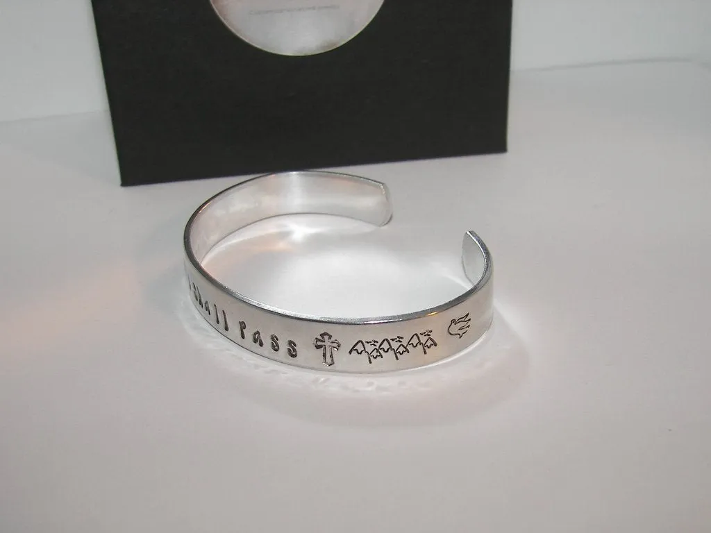 personalized This too shall pass custom hand stamped cuff bracelet, personalized mom jewelry