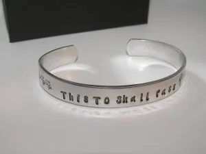 personalized This too shall pass custom hand stamped cuff bracelet, personalized mom jewelry
