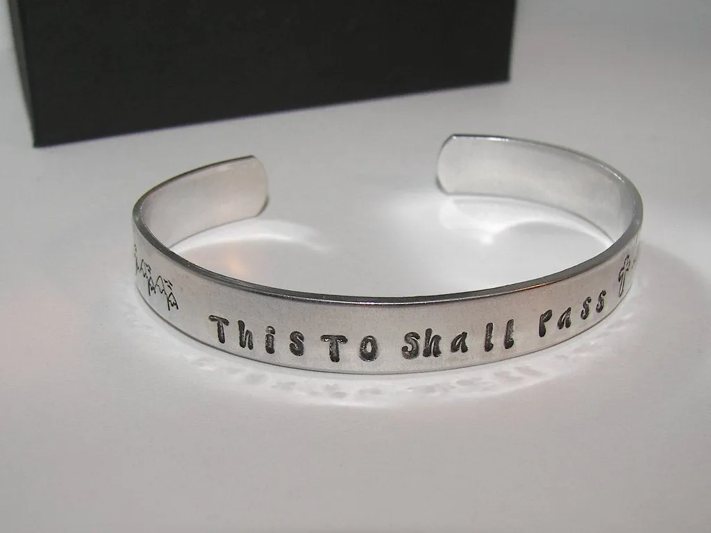 personalized This too shall pass custom hand stamped cuff bracelet, personalized mom jewelry