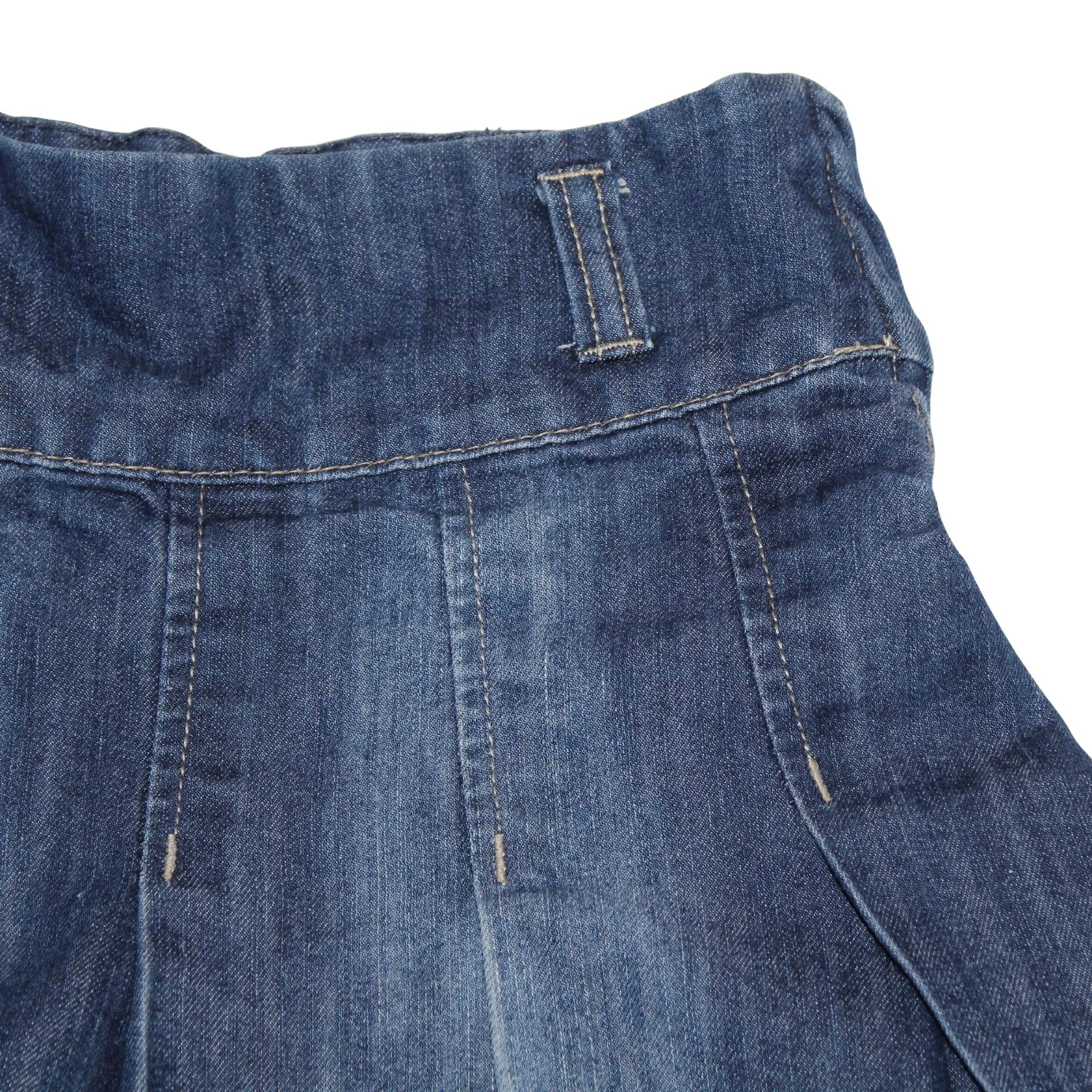 Pleated Denim Skirt