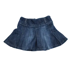Pleated Denim Skirt