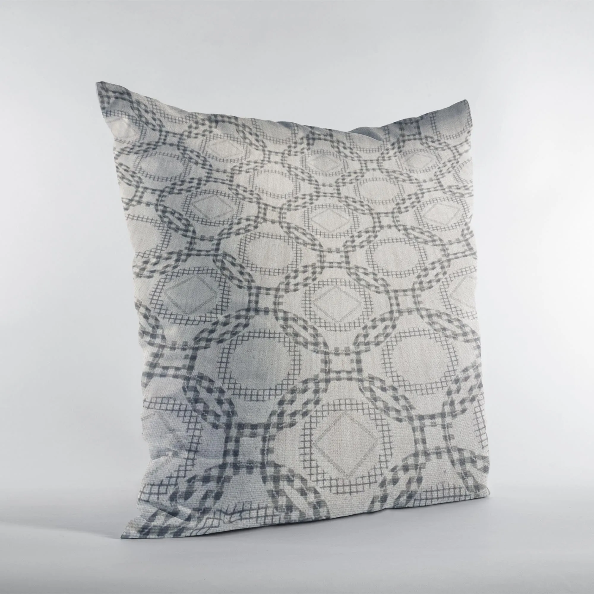 Plutus Beige Gray Serene Circles Circle Luxury Throw Pillow