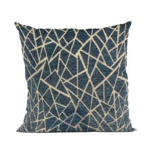 Plutus Shattered Prism Geometric Navy Gold Velvet Luxury Throw Pillow