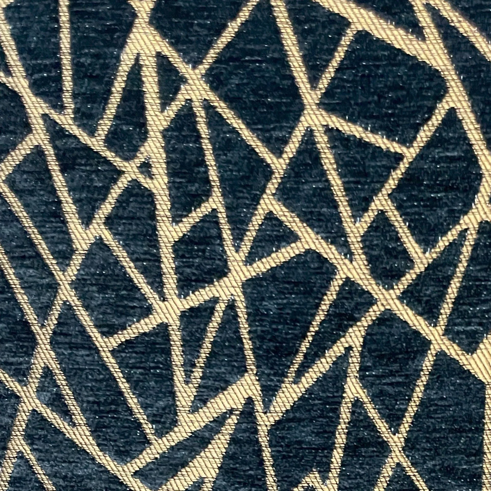 Plutus Shattered Prism Geometric Navy Gold Velvet Luxury Throw Pillow