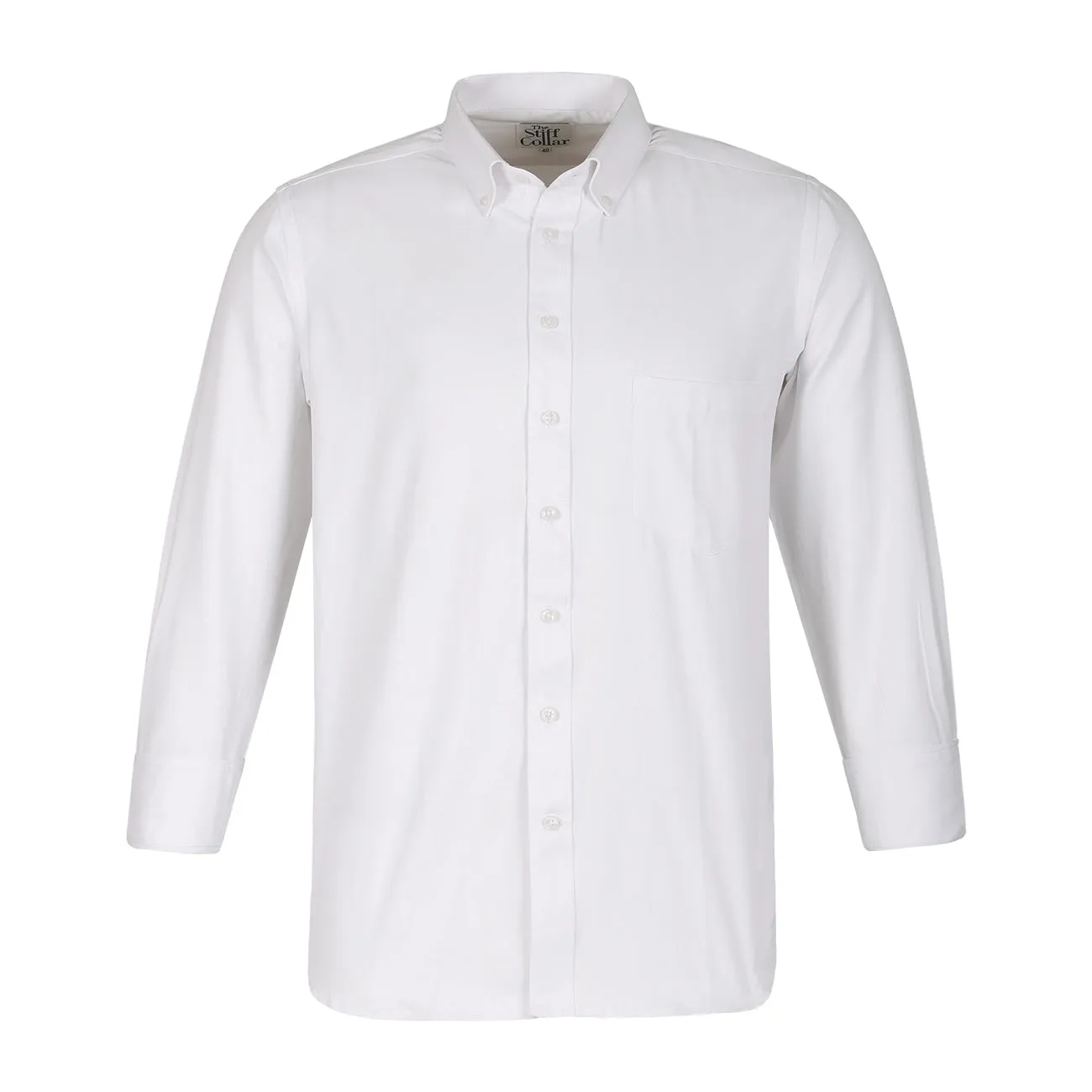 Polar White Dobby Button Down Cotton Shirt