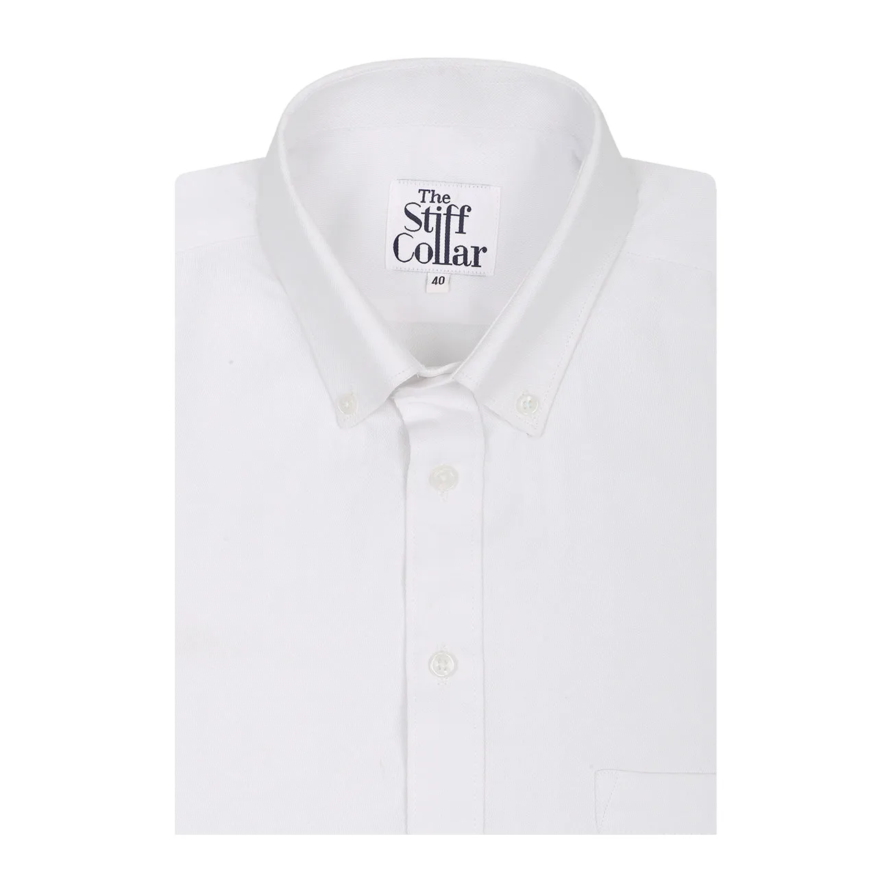 Polar White Dobby Button Down Cotton Shirt