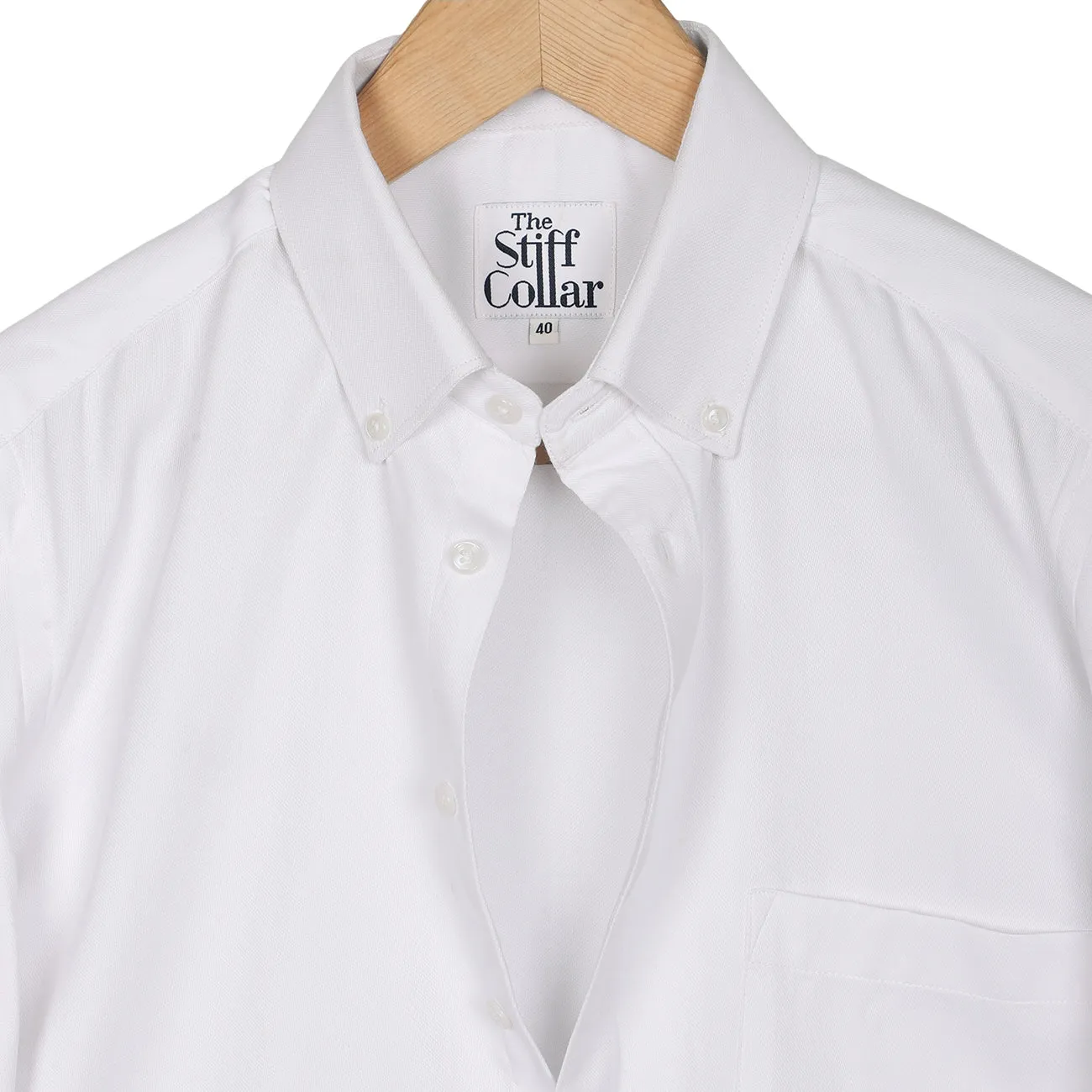 Polar White Dobby Button Down Cotton Shirt
