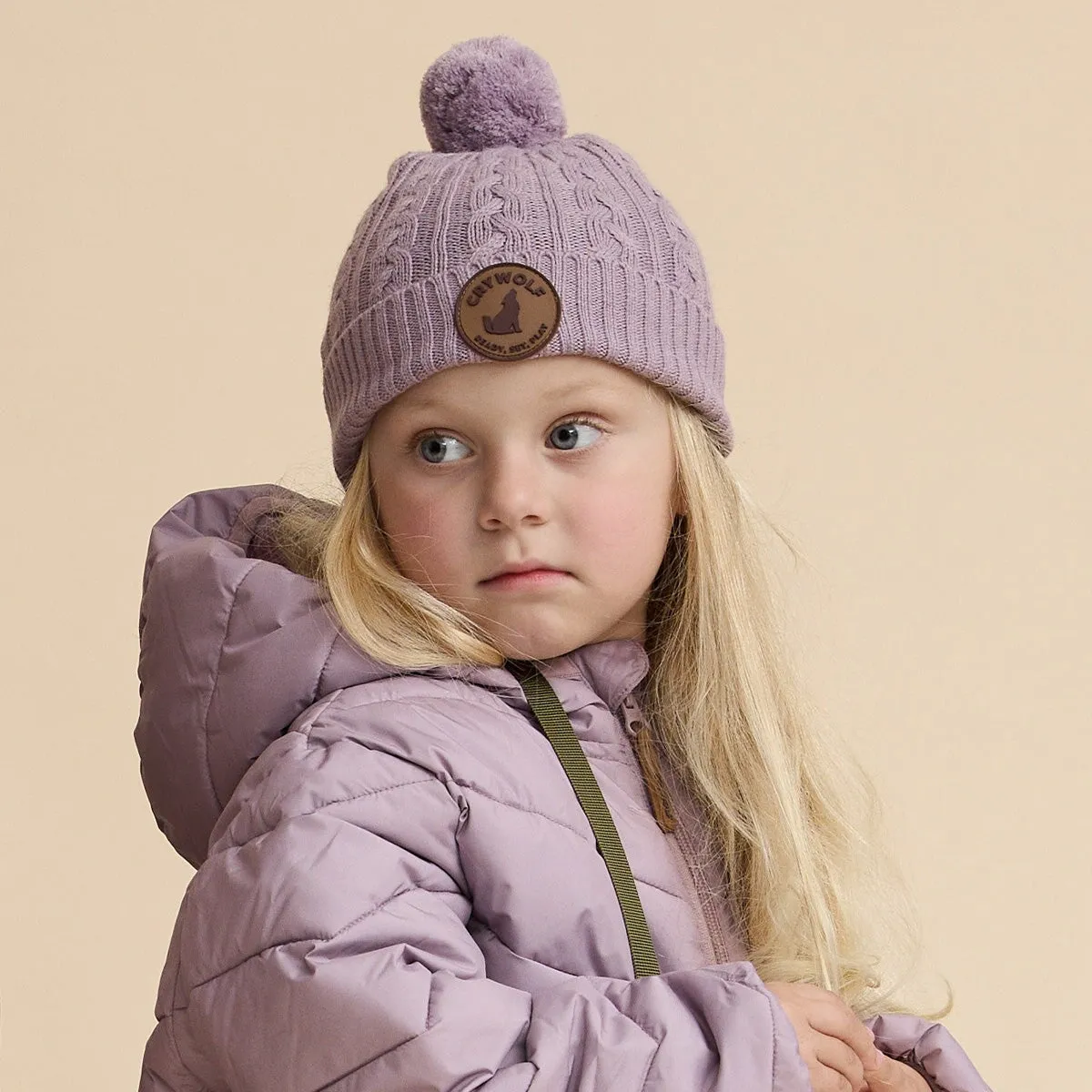 Pom Pom Beanie Lilac