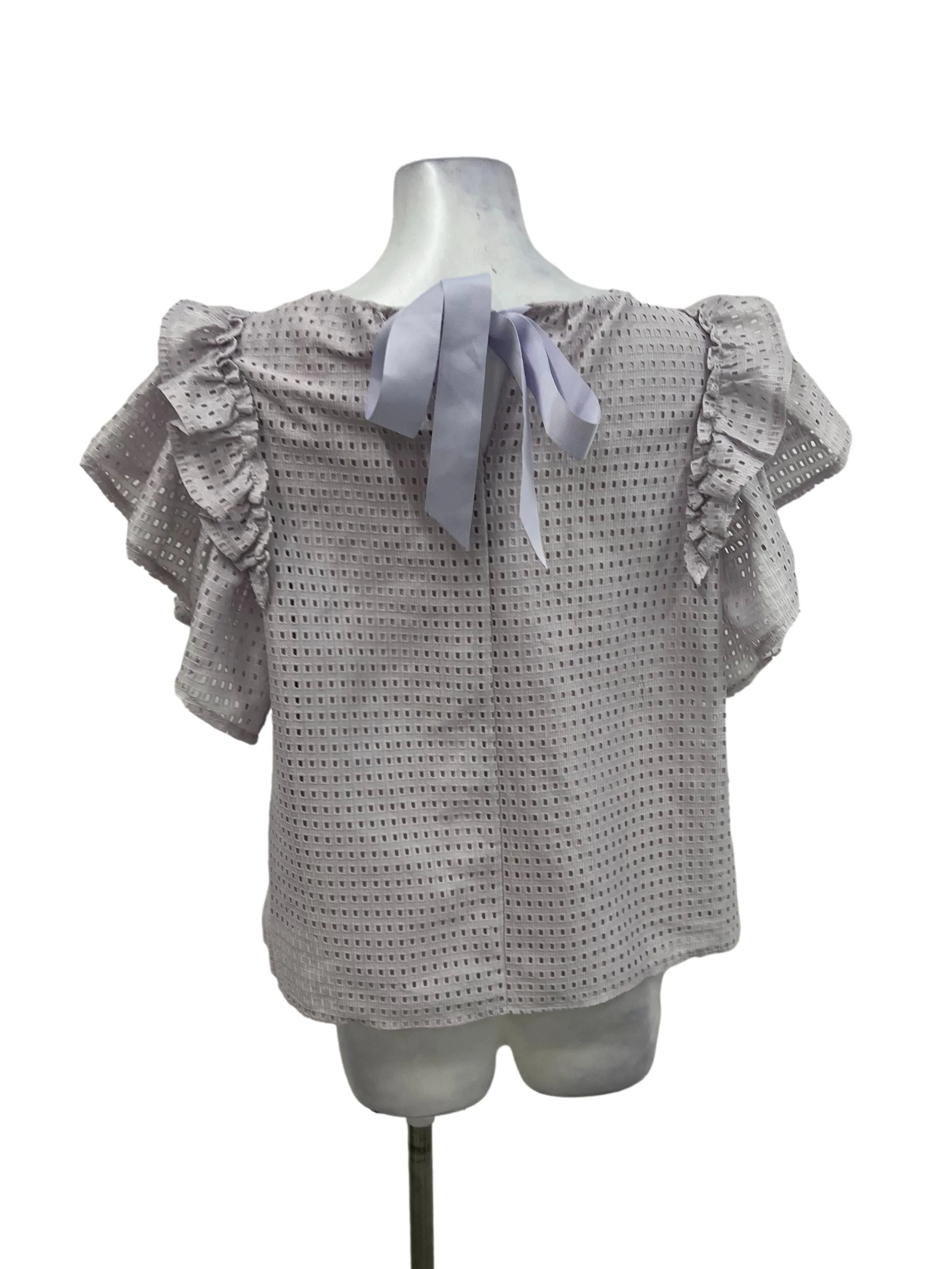 Purple Eyelet Shift Top